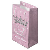 Roze roze roze, gepersonaliseerde prinses Gift Bag Klein Cadeauzakje (Voorkant Gekanteld)