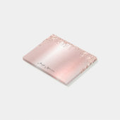 Roze roze roze goudnaam Post-it® notes (Schuin)