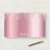 Roze roze roze gouname script glamoureus post-it® notes (Op bureau)