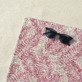 Roze roze roze kreeft Glitter Glitz Tropische Blad Strandlaken (In situ)