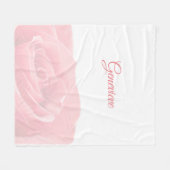  roze roze roze met naammandje fleece deken (Voorkant (Horizontaal))
