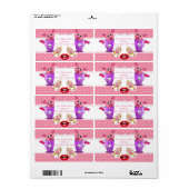 Roze roze roze monogram etiketten (Full Sheet)