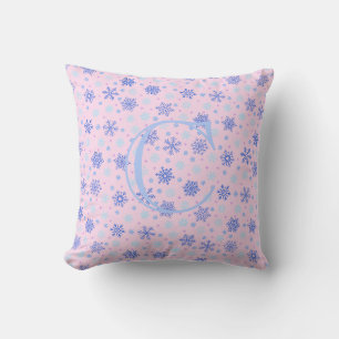 Roze roze roze neusvlokken Elegant grafisch monogr Kussen