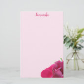 roze roze roze op maat briefpapier (Staand voorkant)
