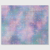 Roze roze roze pasta Iridescent Blue Cadeaupapier (Vlak)