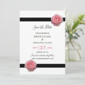 Roze roze roze ribbon bruiloft bespaart datum save the date (Staand voorkant)