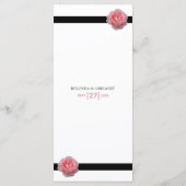Roze roze roze ribbon bruiloft menu (Achterkant)