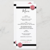 Roze roze roze ribbon bruiloft menu (Voorkant / Achterkant)
