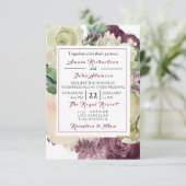 Roze roze roze roemeense marsala Rozen bruiloft Kaart (Staand voorkant)