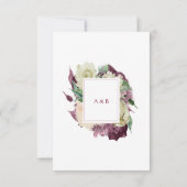 Roze roze roze roemeense marsala Rozen bruiloft Kaart (Achterkant)