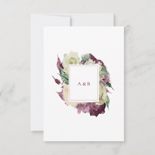 Roze roze roze roemeense marsala Rozen bruiloft Kaart (Achterkant)