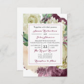 Roze roze roze roemeense marsala Rozen bruiloft Kaart (Voorkant / Achterkant)