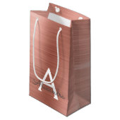 Roze roze roze roestvrij stalen monogram klein cadeauzakje (Voorkant Gekanteld)