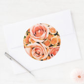 Roze roze roze roodbruin ronde sticker (Envelop)