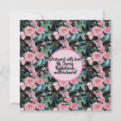  Roze roze roze roodroze patroon dames Naam Kaart (Achterkant)