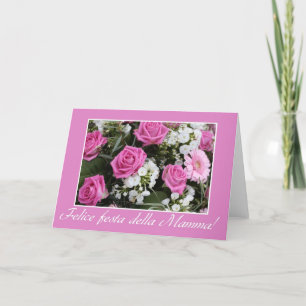 roze roze roze roos bouquet italiaans kaart