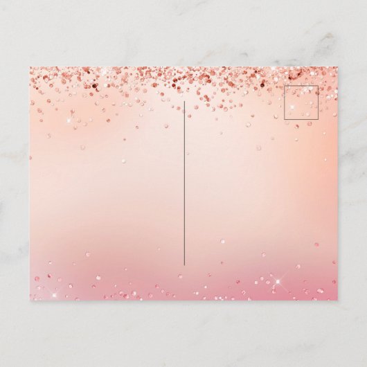 Roze roze roze roze goudballonnen uitnodiging briefkaart (Achterkant)