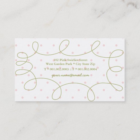 Roze, roze, roze, roze, griezelige, griezelige en visitekaartje (Achterkant)