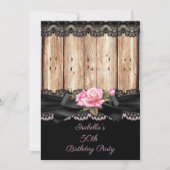 Roze roze roze roze roze roos Zwarte Lace boog 50e Kaart (Voorkant)