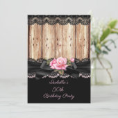 Roze roze roze roze roze roos Zwarte Lace boog 50e Kaart (Staand voorkant)