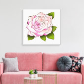  roze roze roze roze tekening wit gerasterd canvas (Insitu (Woonkamer))