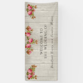 Roze Roze Roze Rustic Wedding Gray Barn Wood Banne Spandoek (Verticaal)