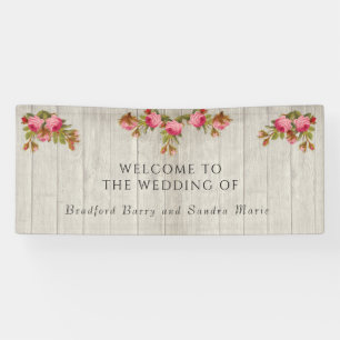 Roze Roze Roze Rustic Wedding Gray Barn Wood Banne Spandoek