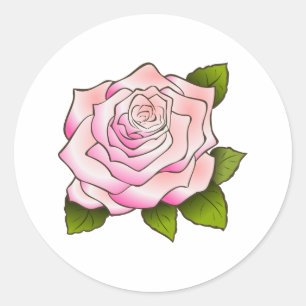 roze roze roze tekening Grote ronde Sticker