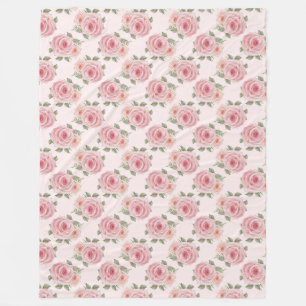  roze roze roze tuinkrab floreel patroon fleece deken