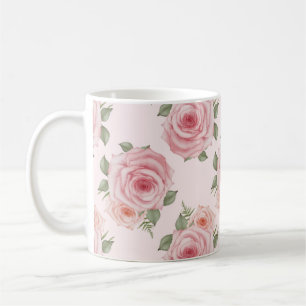 roze roze roze tuinkrab floreel patroon koffiemok