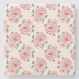  roze roze roze tuinkrab floreel patroon stenen onderzetter