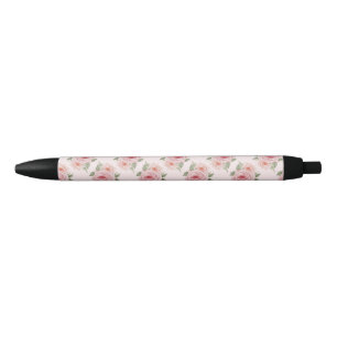 roze roze roze tuinkrab floreel patroon zwarte inkt pen