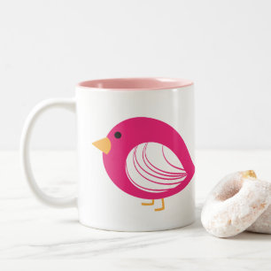 Roze, roze, roze vogels mok met tweetone koffie