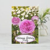 Roze Roze Rozen Bloem meisjes Kaart (Staand voorkant)