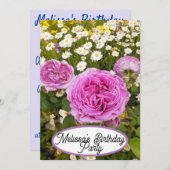 Roze Roze Rozen Bloem meisjes Kaart (Voorkant / Achterkant)