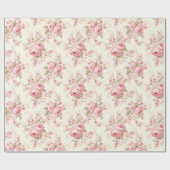 Roze roze rozen cadeaupapier (Vlak)