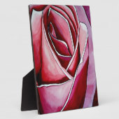 Roze roze rozenbloem waterverf abstracte kunst fotoplaat (Zijkant)