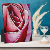 Roze roze rozenbloem waterverf abstracte kunst fotoplaat (Zijkant)