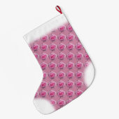 Roze roze rozenroze Roos kerststop Aangepast Grote Kerstsok (Achterkant (Hangend))