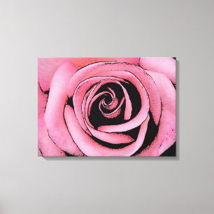 Roze roze schetsontwerp canvas afdruk
