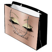 Roze roze schuine streep large cadeautasje (Achterkant Gekanteld)