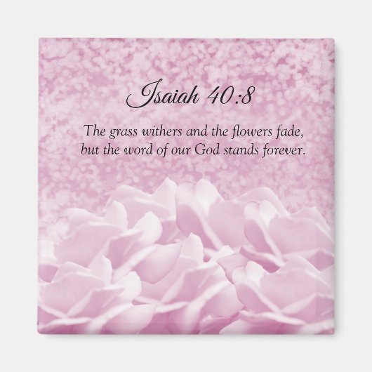 Roze roze script Verse Isaiah Magneet (Voorkant)