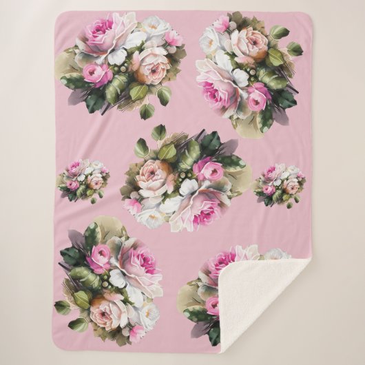 Roze Roze Sherpa Deken (Voorkant)