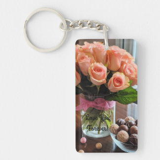 Roze roze Sleutelhanger op maat