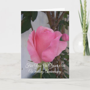 Roze roze speciaal 65th Wedding Jubileum Kaart