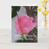 Roze roze speciaal 65th Wedding Jubileum Kaart (Gele Bloem)