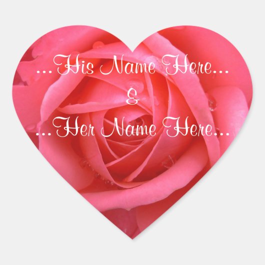 Roze roze Stickers Romantisch Roos Weddenschappen (Voorkant)