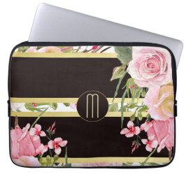 Roze roze tekening patroon laptop sleeve