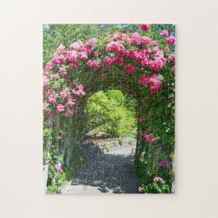 Roze roze tuin legpuzzel