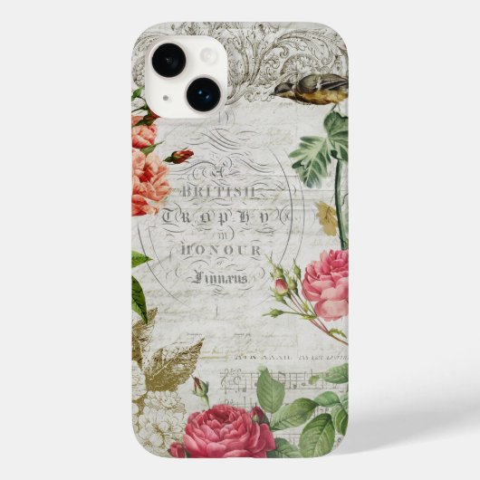 Roze Roze & Typografie Ephemera Case-Mate iPhone Case (Achterkant)